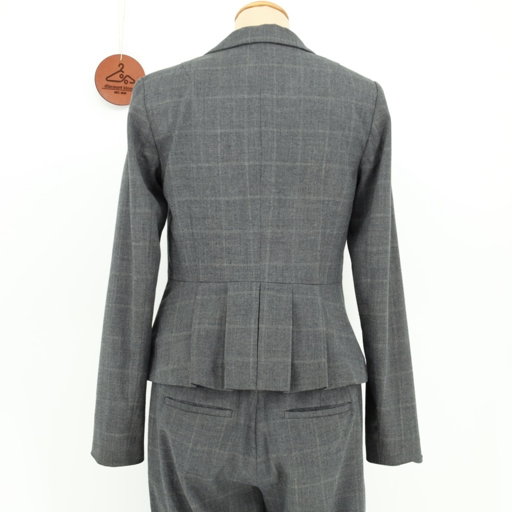 Banana Republic Factory Gray Blazer Size 4 Pleated Back Office Corpcore Career - Picture 3 of 7